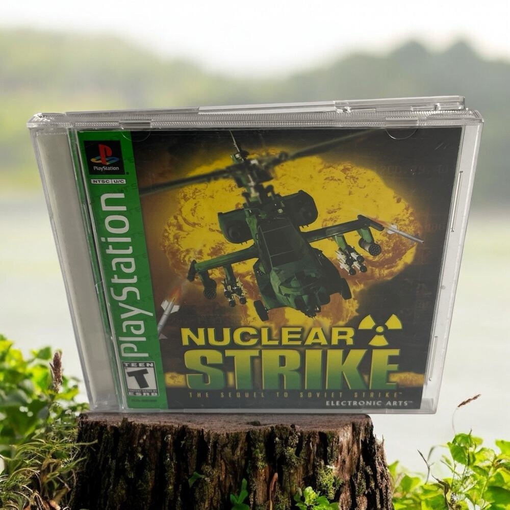 Nuclear Strike Playstation 1 PS1 Complete Green Label‎ Retro Vintage Video Game